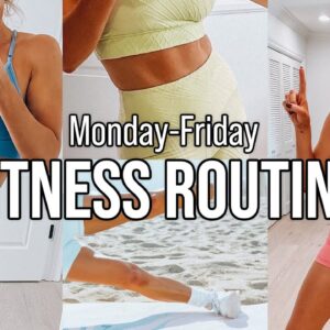 FULL WEEK OF WORKOUTS (M-F) | My Daily Fitness Routine - at home workouts for Women